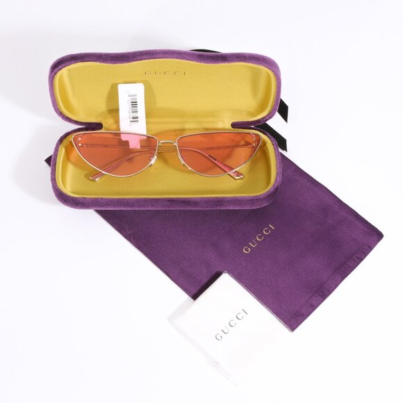 NEW $490.00 DIOR MissDior Cat Eye Gold Sunglasses Pink Lens B1U B0N0 Gucci Case - Picture 2 of 9